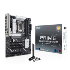 ASUS Prime B860-PLUS WiFi-CSM Intel ATX Motherboard, 8+1+1+1 80A DrMOS Power Stages, DDR5, PCIe 5.0, 2xM.2 Slots, Realtek 2.5Gb Ethernet, Wi-Fi 6E, DisplayPort, HDMI, USB 20Gbps Type-C